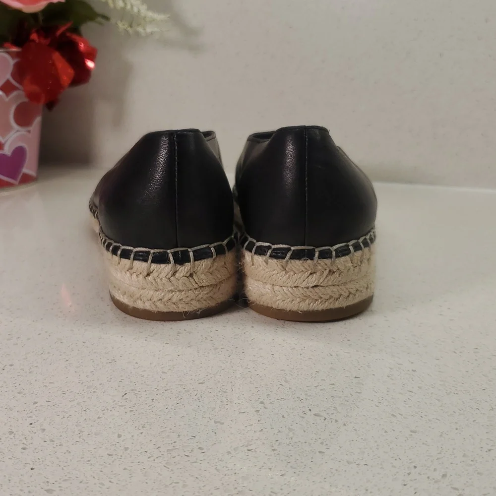 EILEEN FISHER Black Espadrille Flats (sz 9)